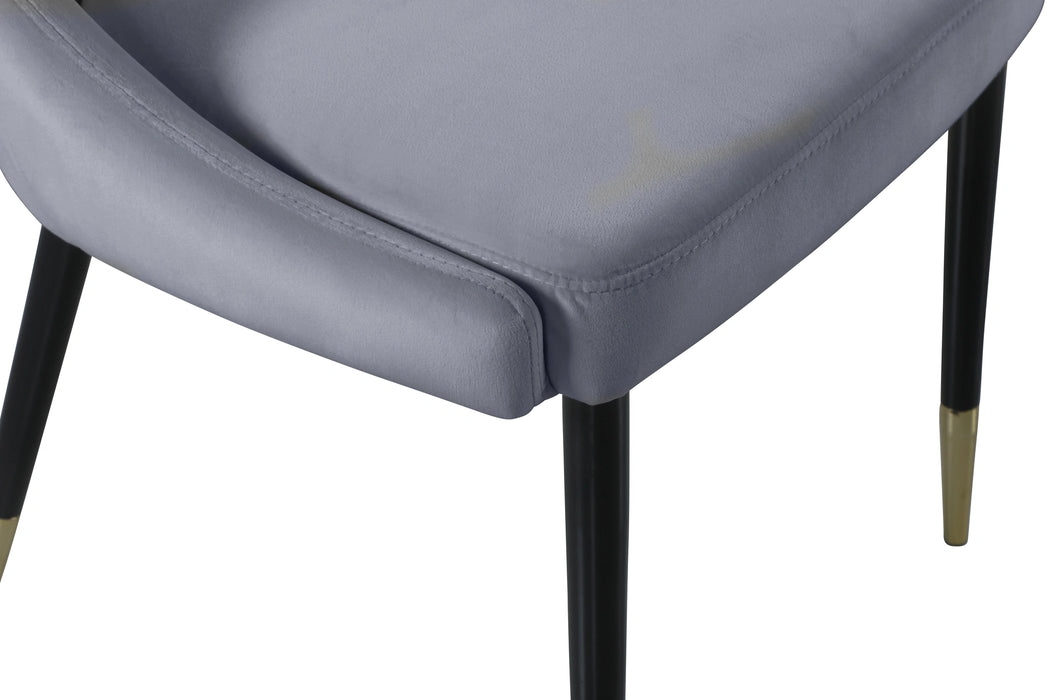 Sleek Grey Velvet Dining Chair