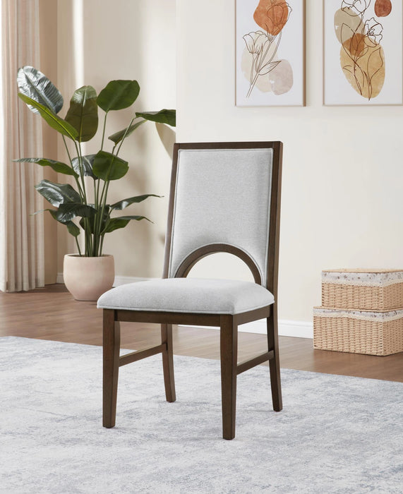 Cherry+Light Gray Dining Uph Side Chair