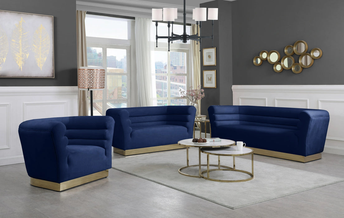 Bellini Navy Velvet Sofa