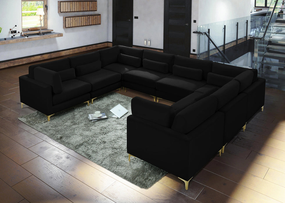 Julia Black Velvet Modular Sectional (8 Boxes)