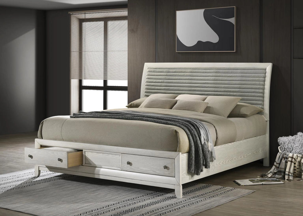 Antique White Oak King Bed