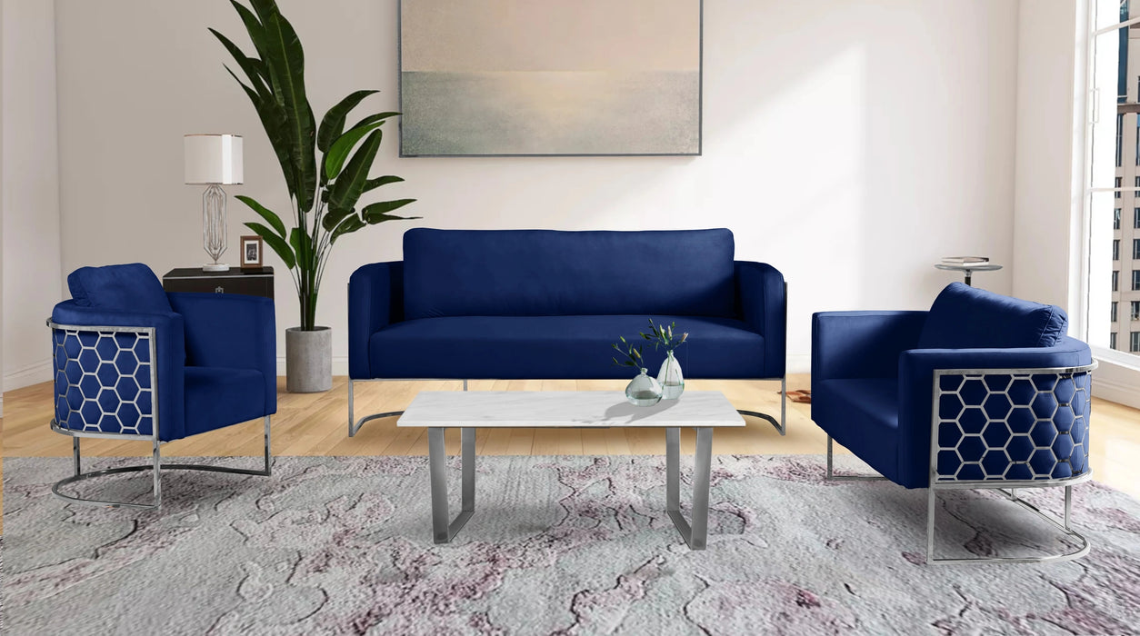 Casa Navy Velvet Loveseat