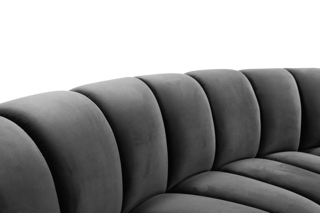Infinity Grey Velvet 11pc. Modular Sectional