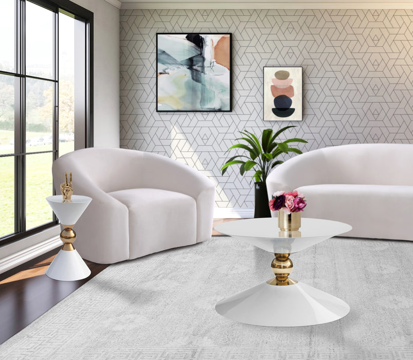 Malia White / Gold End Table