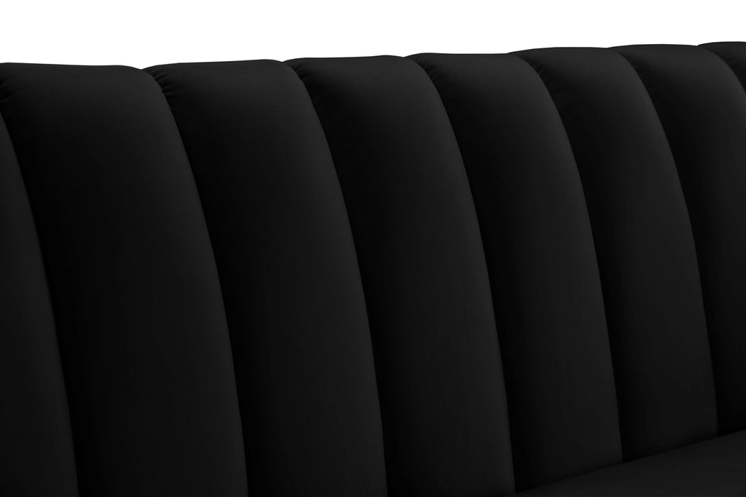 Dixie Black Velvet Loveseat