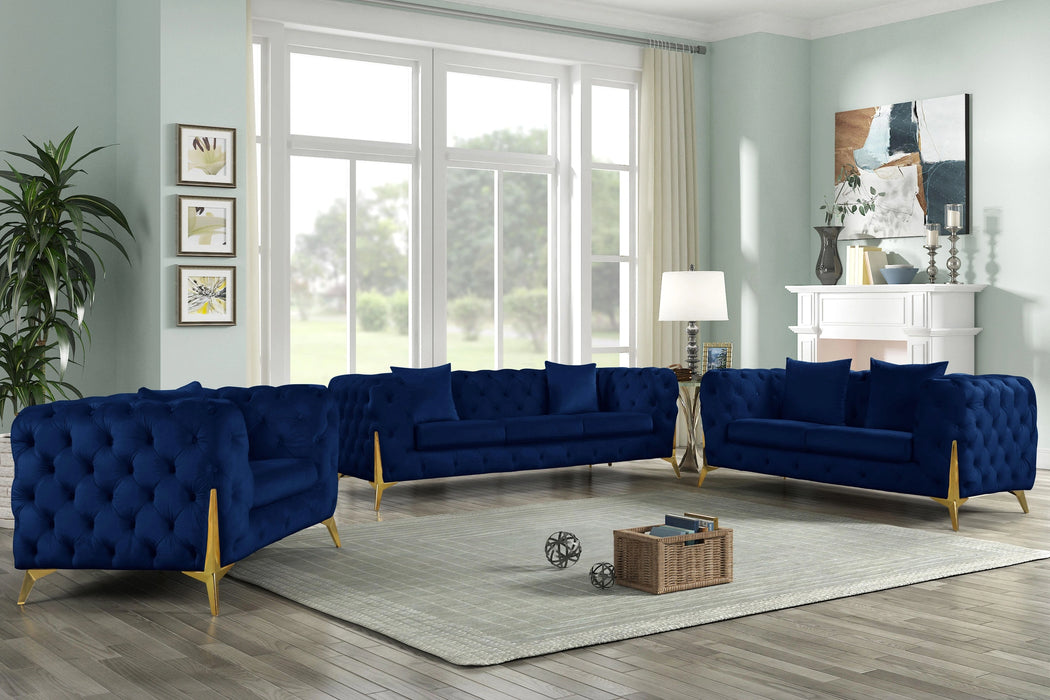 Kingdom Navy Velvet Sofa