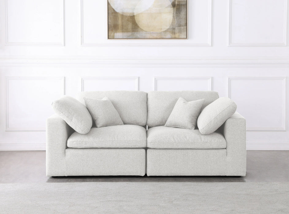 Serene Cream Linen Fabric Deluxe Cloud Modular Sofa