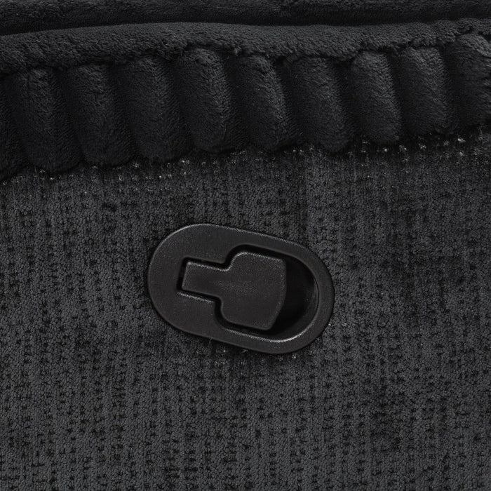 Black Corduroy Motion Sofa W/Drop Down Table