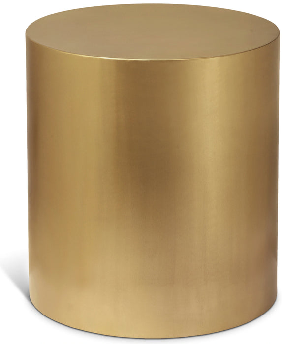 Cylinder Brushed Gold End Table