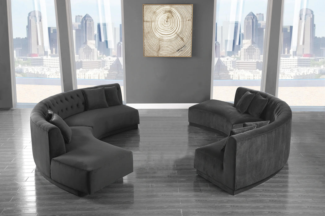 Kenzi Grey Velvet 2pc. Sectional