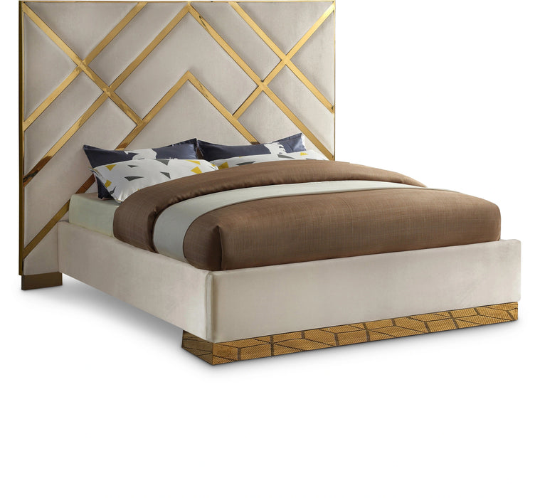 Vector Cream  Velvet King Bed