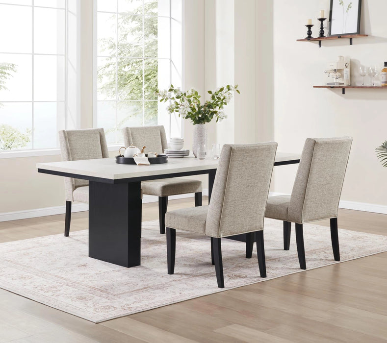 Black/Ivory Melamin Rectangular Dining Table