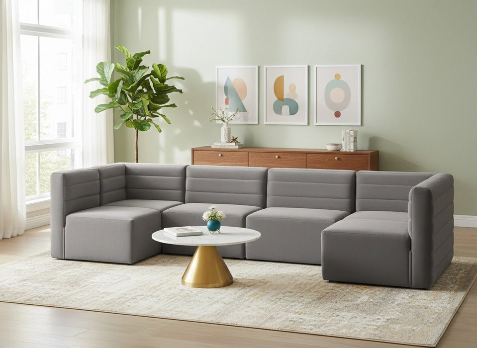 Quincy Grey Velvet Modular Sectional