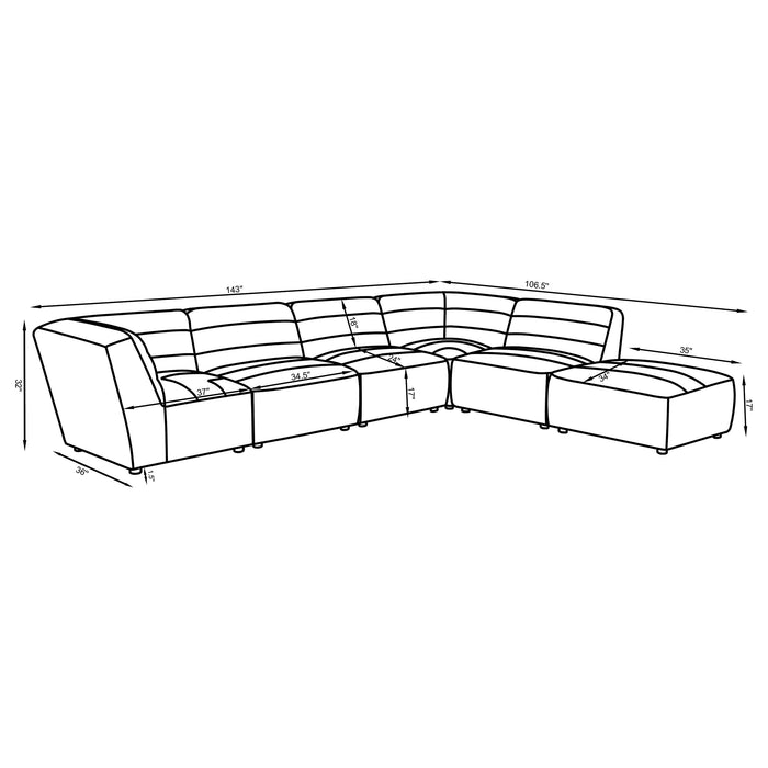 Sunny 6 Pc Sectional