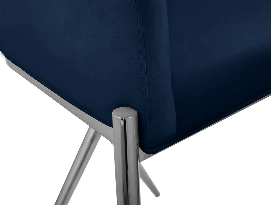 Xavier Navy Velvet Counter Stool