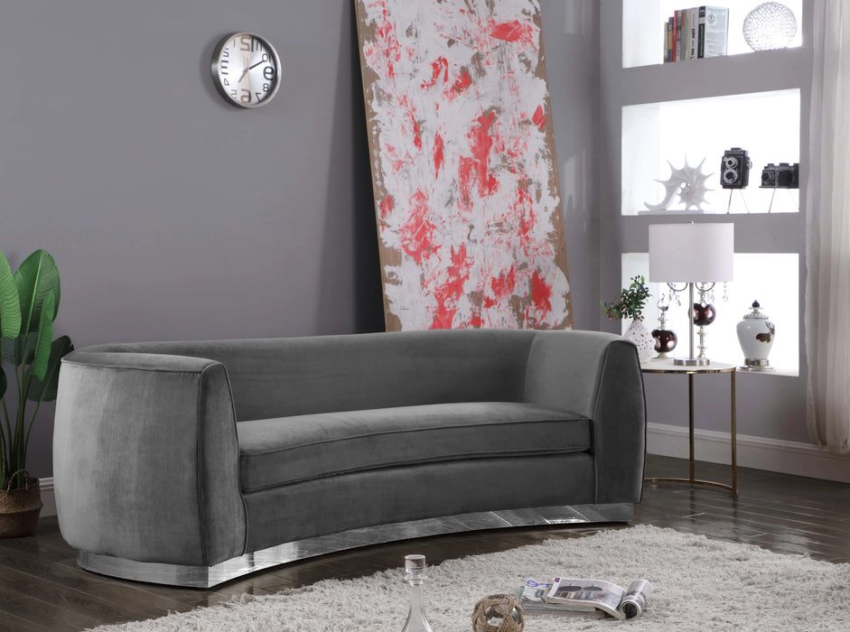 Julian Grey Velvet Sofa
