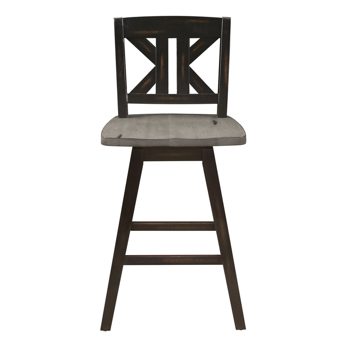 Amsonia Swivel Counter Height Chair in Black/Gray - 5602-24BKS1