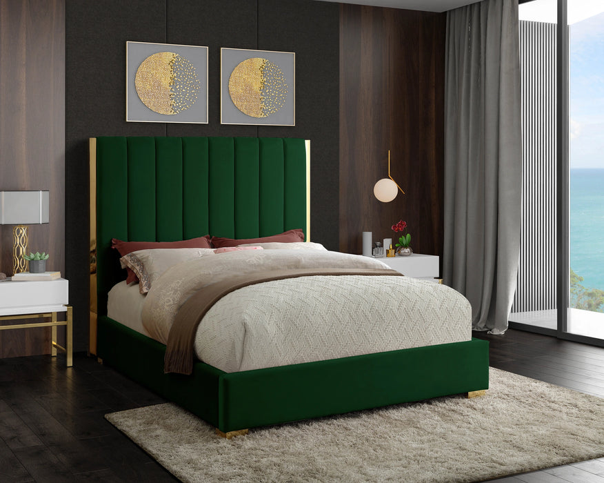 Becca Green Velvet King Bed