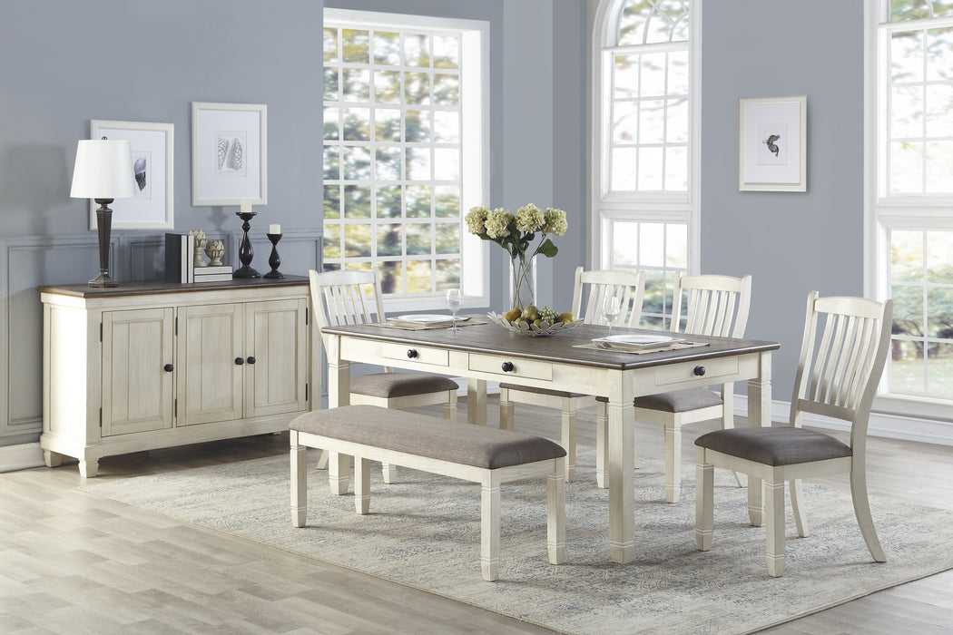 Granby Side Chair in White/Brown/Gray - 5627NWS
