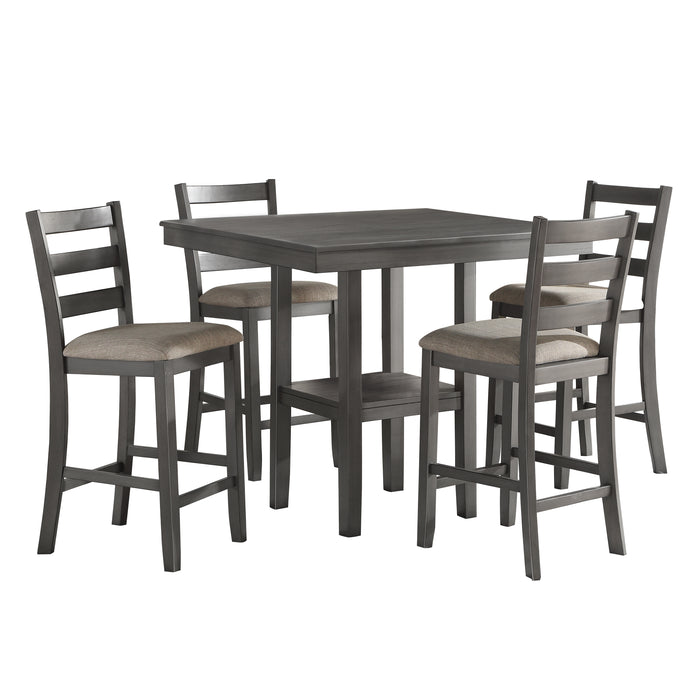 Sharon 5-Piece Pack Counter Height Set in Gray - 5659-36