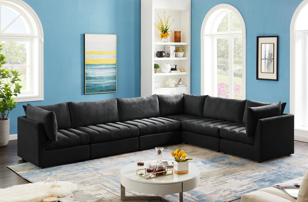 Jacob Black Velvet Modular Sectional