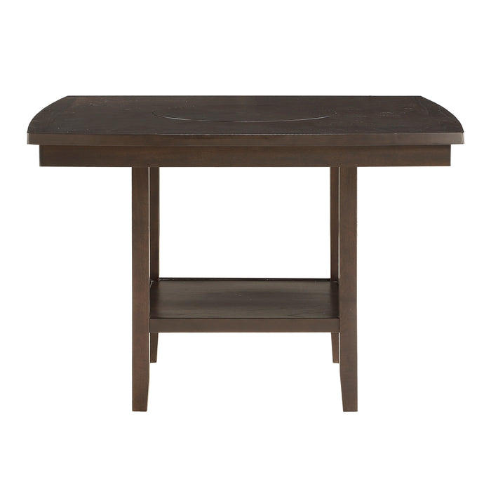 Balin Counter Height Table with Lazy Susan in Brown - 5716-36