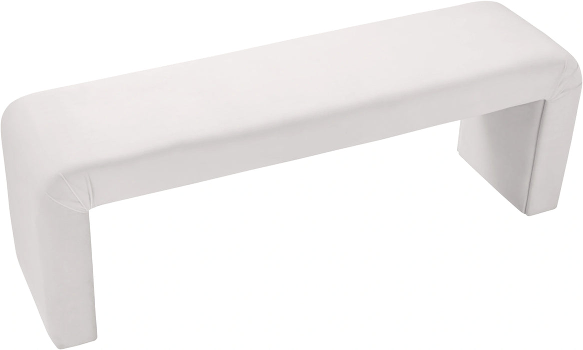 Minimalist Cream Velvet Bench