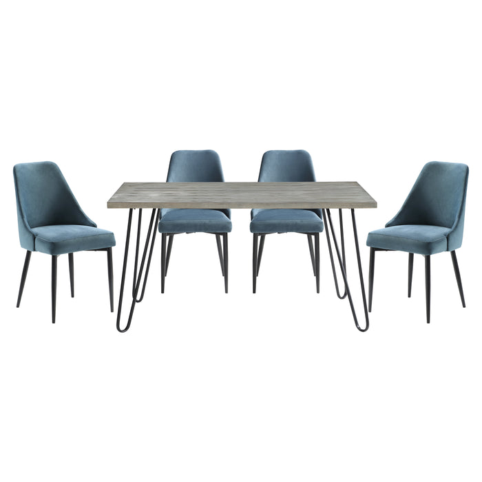 Keene 5pc Set (TB+4S) in Blue/Gray/Metal - 5817-60*5BU