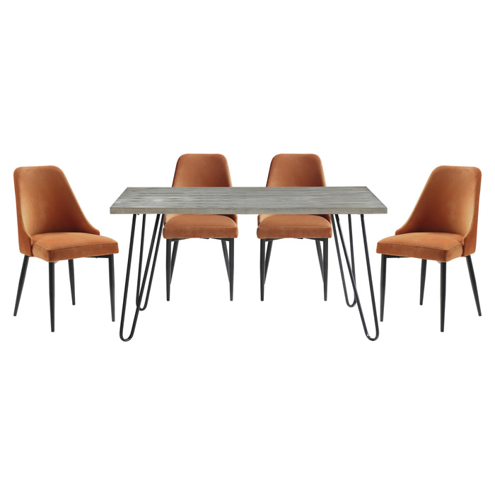 Keene 5pc Set (TB+4S) in Gray/Orange/Metal - 5817-60*5RN