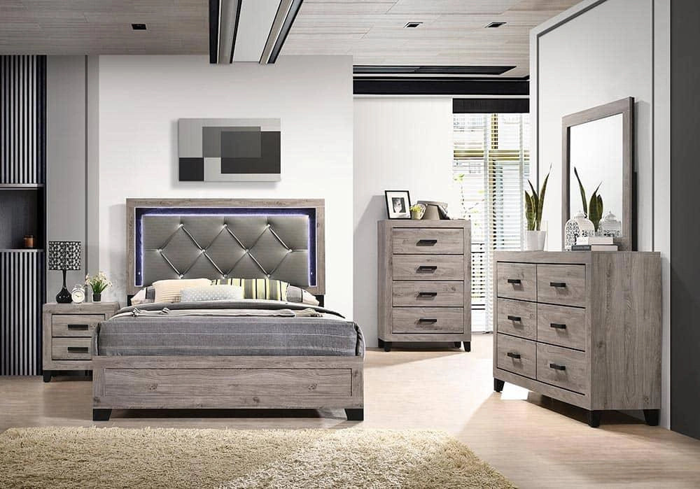 B377 Bed-Dresser-Mirror