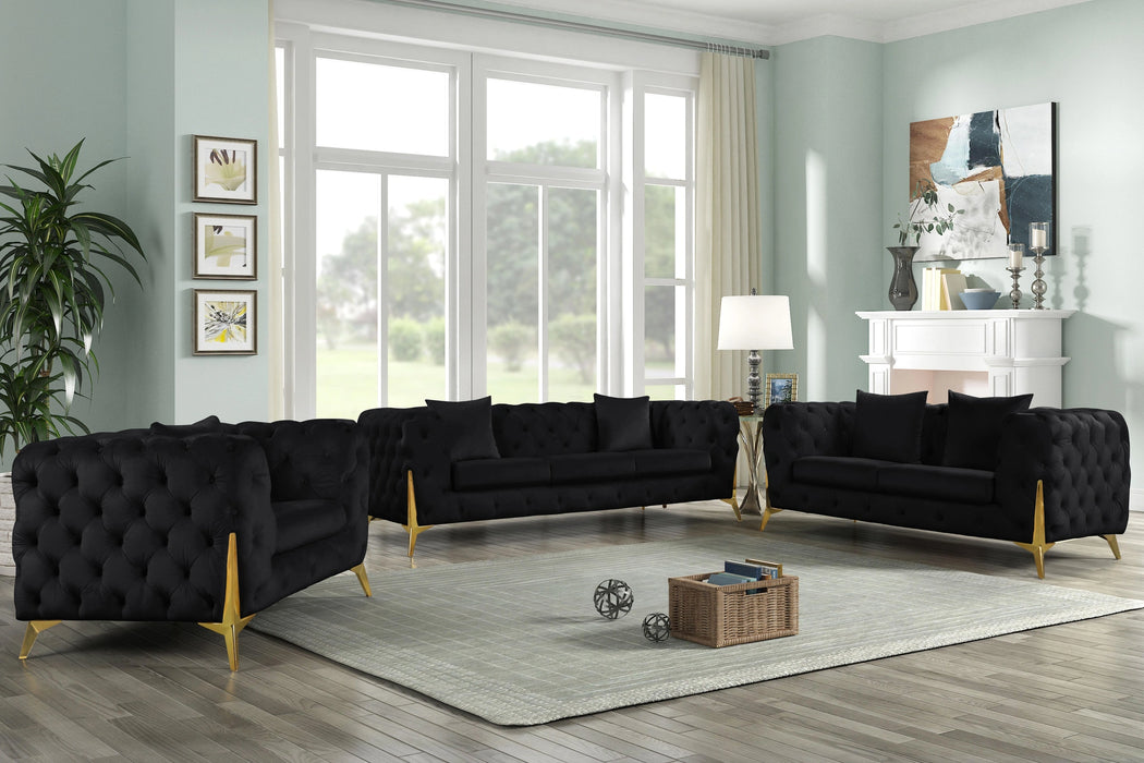 Kingdom Black Velvet Sofa