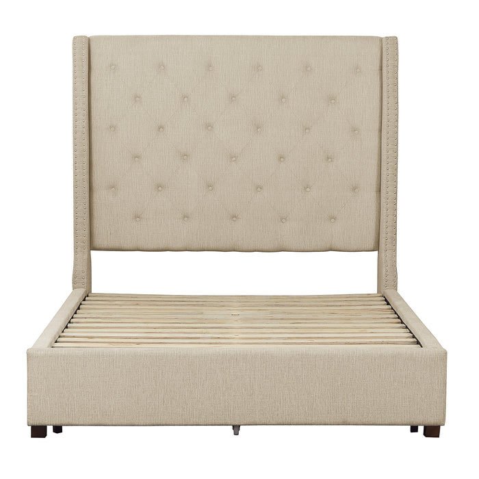 Fairborn Full Platform Bed in Beige - 5877FBE-1