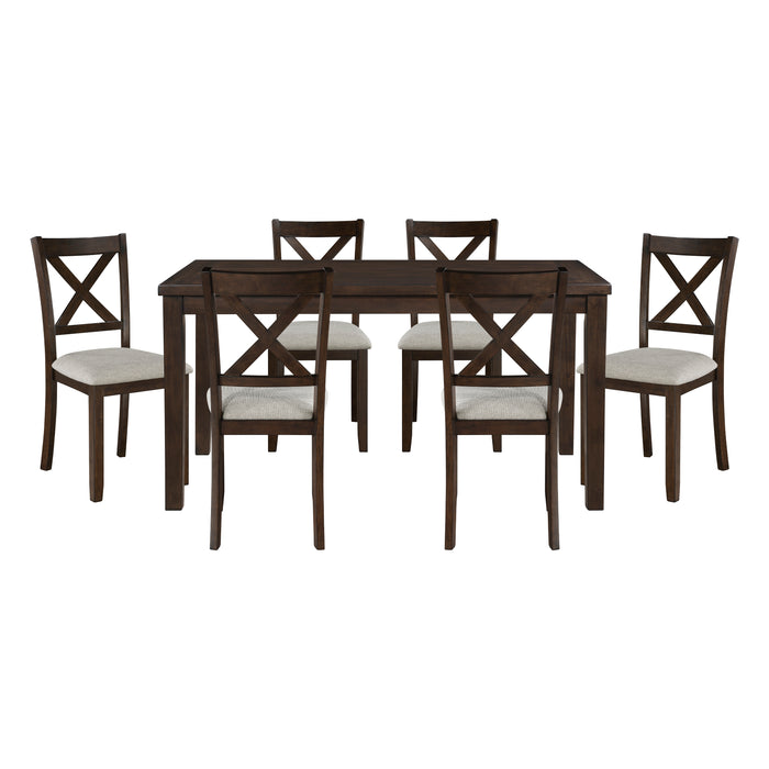 Challis 7-Piece Pack Dinette Set in Cherry/Beige - 5905