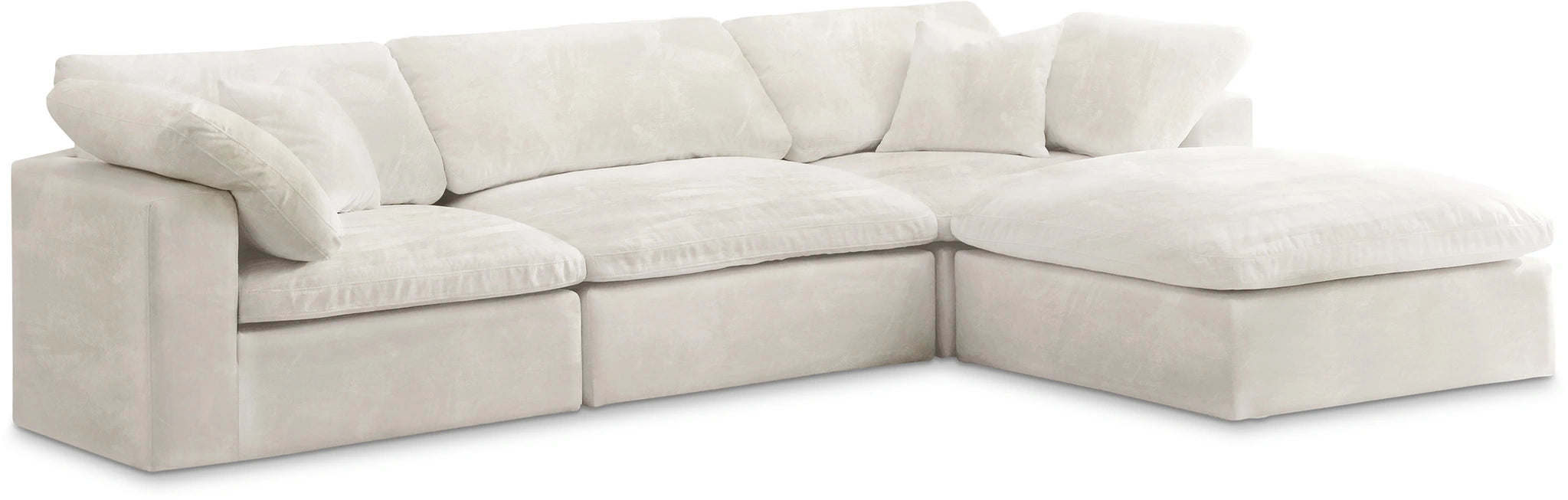 Cozy Cream Velvet Cloud Modular Sectional