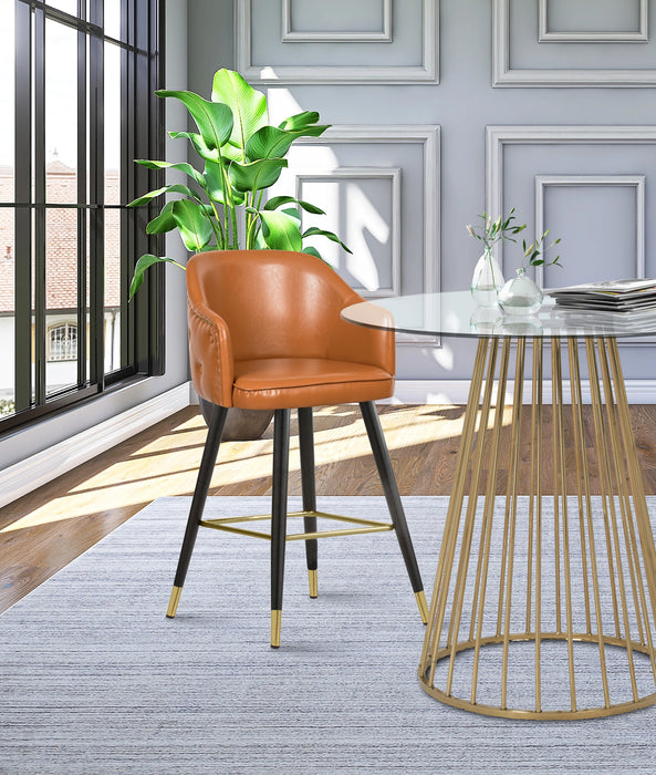 Barbosa Cognac Faux Leather Counter/Bar Stool