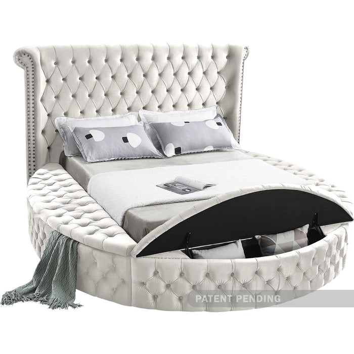 Luxus Cream Velvet Full Bed (3 Boxes)