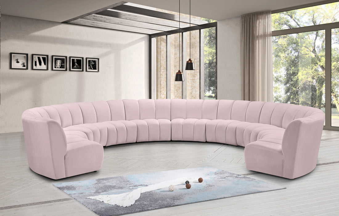 Infinity Pink Velvet 10pc. Modular Sectional