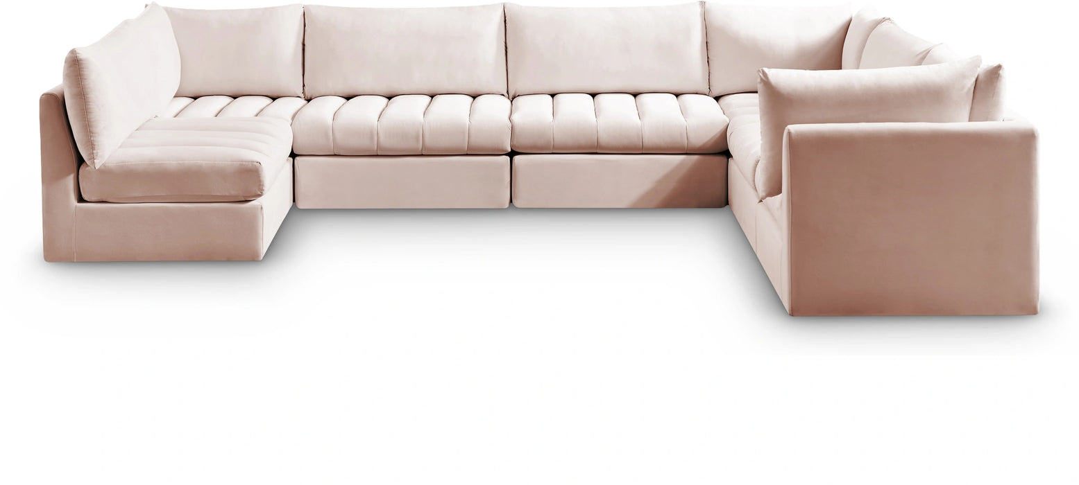 Jacob Pink Velvet Modular Sectional