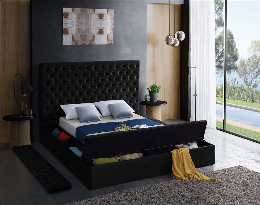 Bliss Black Velvet King Bed (3 Boxes)