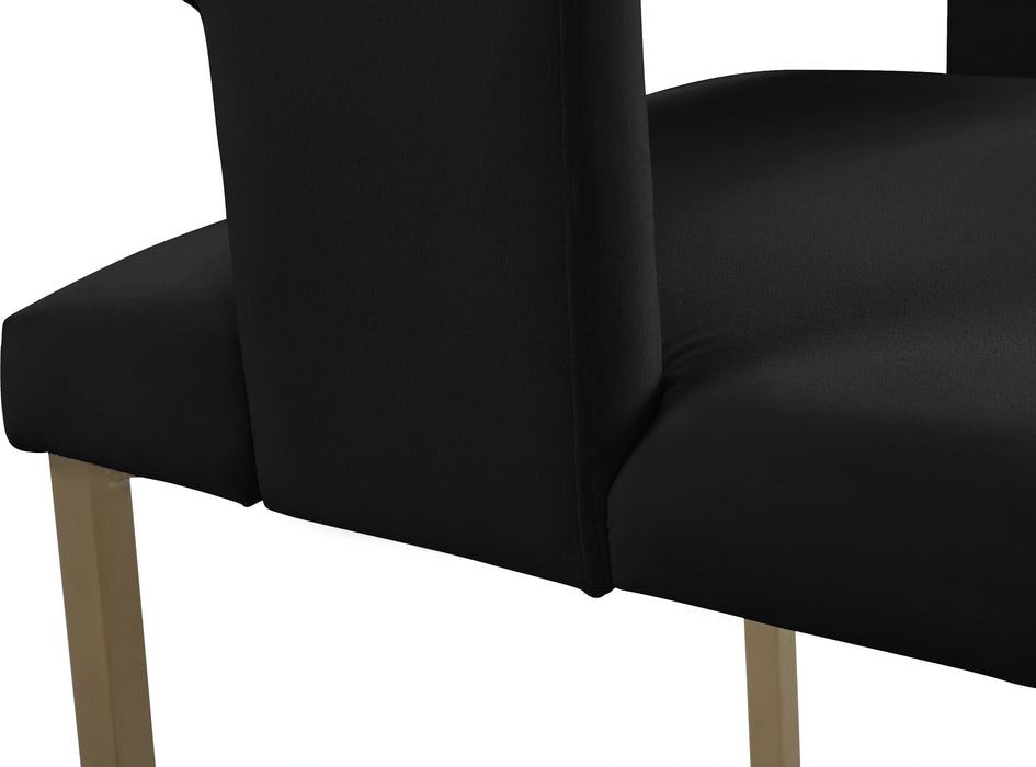 Caleb Black Velvet Dining Chair