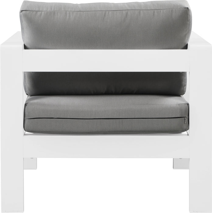 Nizuc Grey Waterproof Fabric Outdoor Patio Aluminum Arm Chair