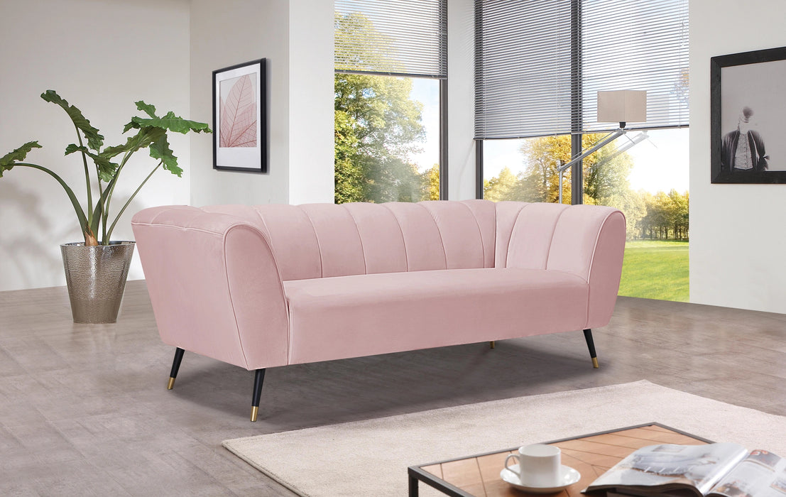 Beaumont Pink Velvet Sofa