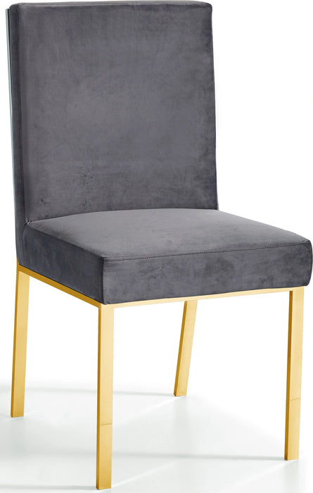 Opal Grey Velvet Dining Chair