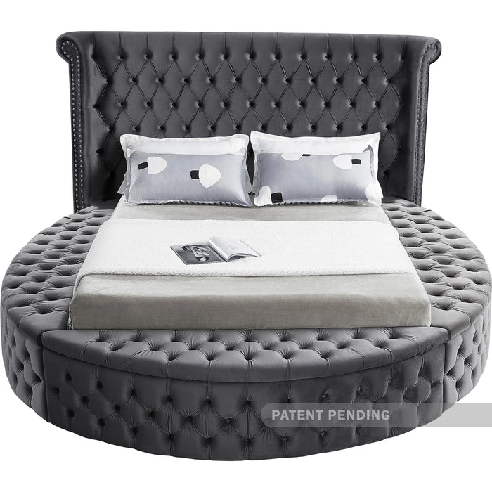Luxus Grey Velvet Full Bed (3 Boxes)