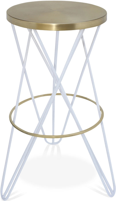 Mercury White / Gold Bar Stool