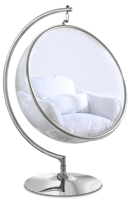 Luna White Durable Fabric Acrylic Swing Chair