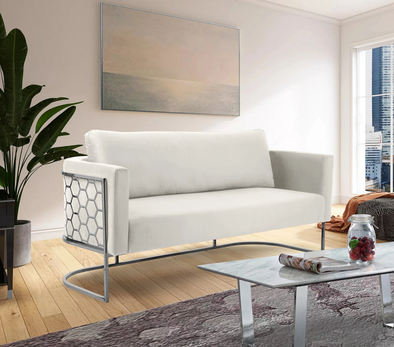 Casa Cream Velvet Sofa