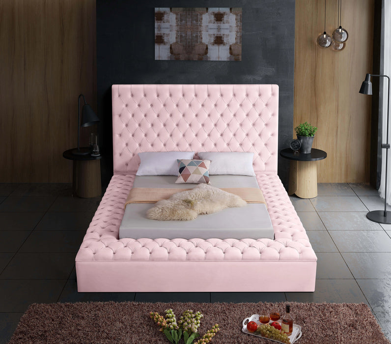 Bliss Pink Velvet Full Bed (3 Boxes)