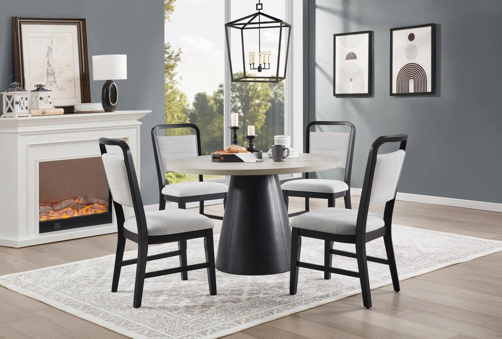 Black/Ivory Melamin Round Dining Table