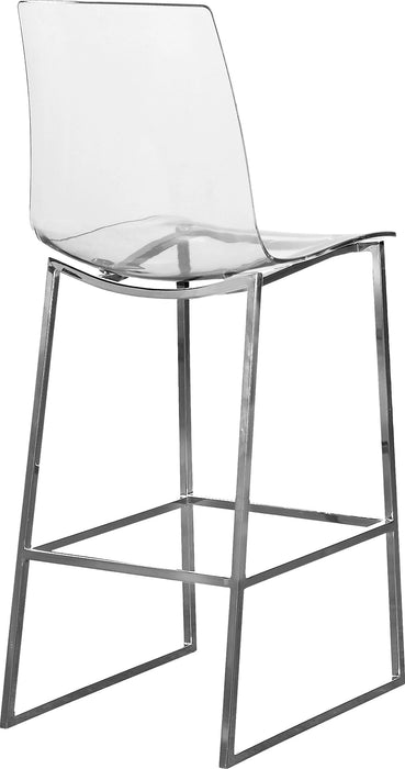 Lumen Chrome Metal/Lucite Polycarbonate Stool